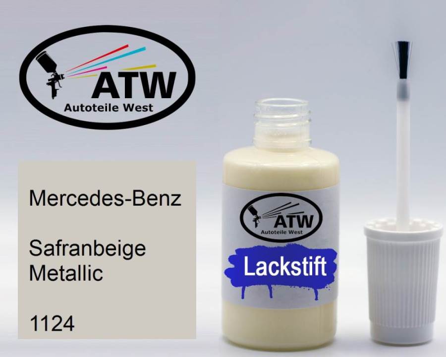 Mercedes-Benz, Safranbeige Metallic, 1124: 20ml Lackstift, von ATW Autoteile West.